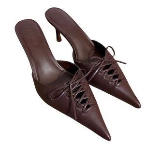 Femme LA Brown Pointed-Toe Women's Mules